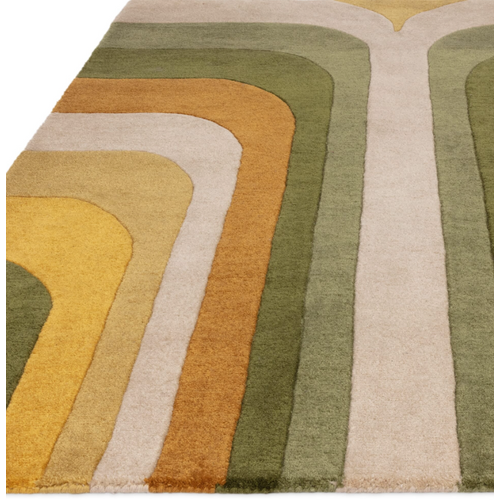 Tapis De Salon Moderne Style Rétro Tippy En Polyester - Vert - 160x230 Cm
