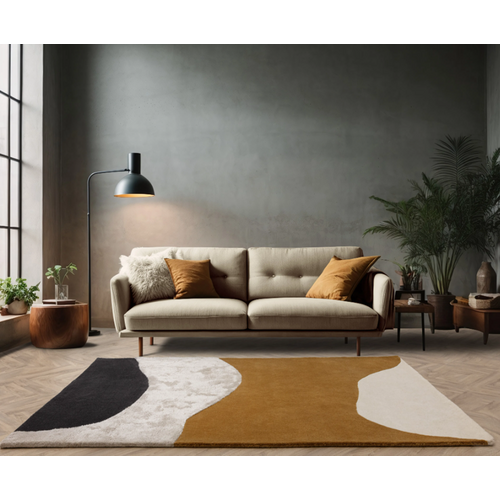 Tapis Tufté Main En Laine Moka 200x290 Cm