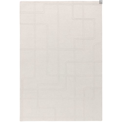 Tapis De Salon Pure Laine Linea En Laine - Blanc - 120x170 Cm