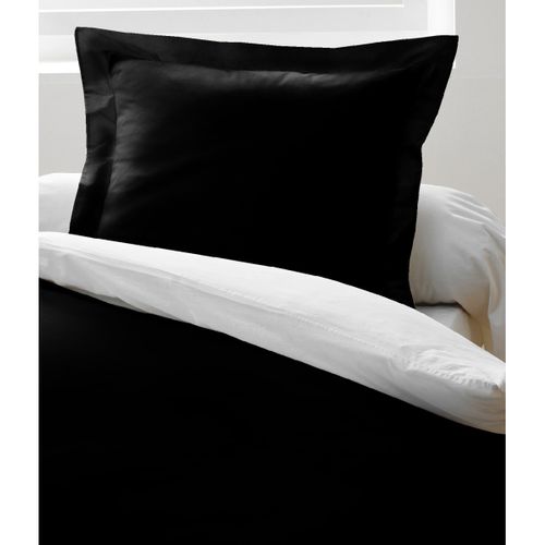 Bicolore Parure De Couette 100% Coton - Noir - 140x200 Cm