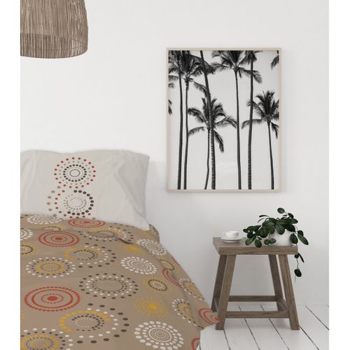 Hermine Parure De Couette 100% Coton - Beige - 240x260 Cm