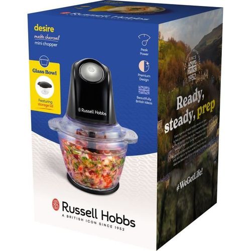 Mini Hachoir - Russel Hobbs - Matte Charcoal - 200 W - 1 L - Noir