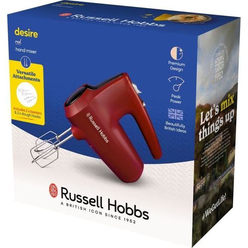 Batteur à Main - Russel Hobbs - Desire Red - 185 W - 5 Vitesses - Rouge