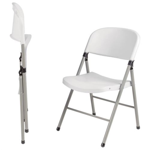 Chaises Pliantes Blanches Et Grises - Lot De 2 -
