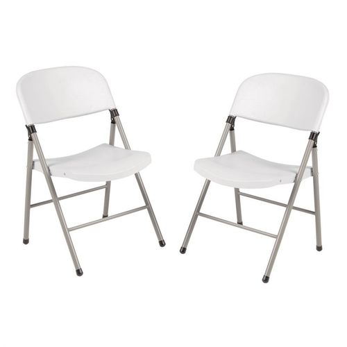 Chaises Pliantes Blanches Et Grises - Lot De 2 -