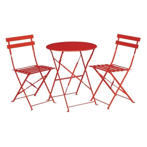 Chaises De Terrasse En Acier Rouge - Lot De 2 -