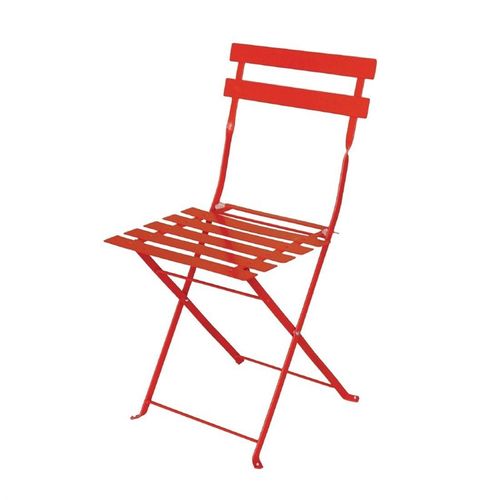 Chaises De Terrasse En Acier Rouge - Lot De 2 -