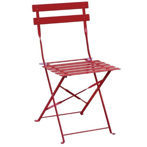 Chaises De Terrasse En Acier Rouge - Lot De 2 -