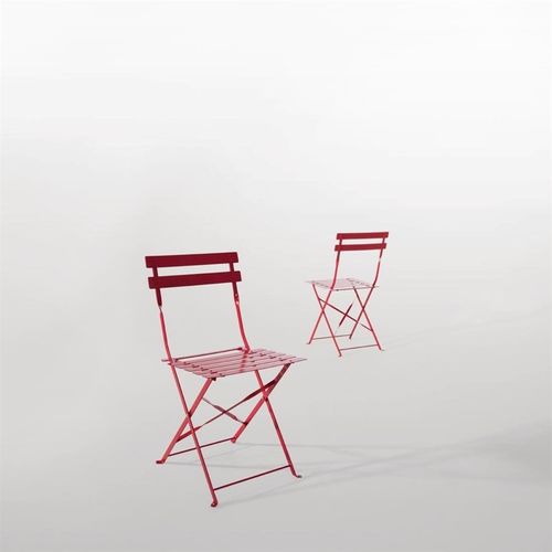 Chaises De Terrasse En Acier Rouge - Lot De 2 -