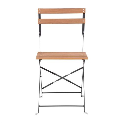Chaises Bistro Imitation Bois - Lot De 2 -