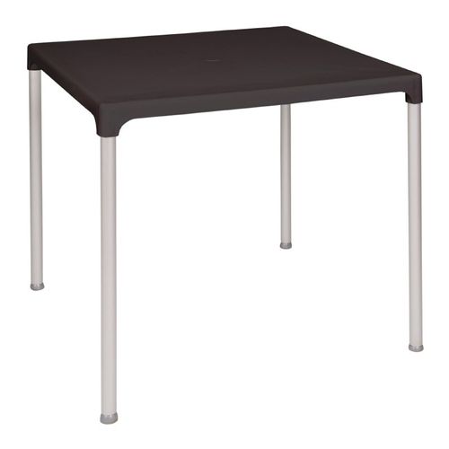 Table Carrée Noire 750 Mm Avec Pieds Aluminium