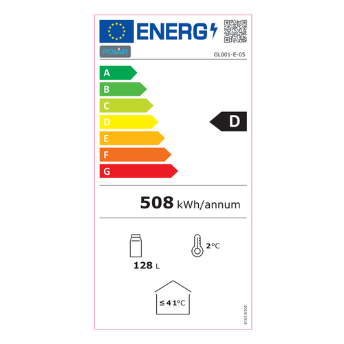 Arrière Bar Noir Porte Pivotante Vitrée Série G - 138 L -