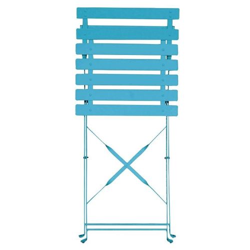 Chaises De Terrasse Bleu Turquoise En Acier - Lot De 2 -