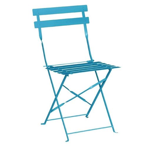 Chaises De Terrasse Bleu Turquoise En Acier - Lot De 2 -