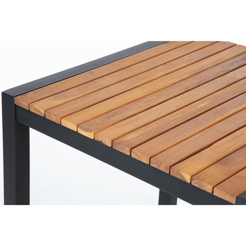 Table Mange-debout Carré En Acier Et Acacia - H1000 Mm -