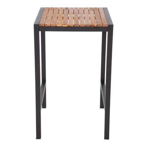 Table Mange-debout Carré En Acier Et Acacia - H1000 Mm -