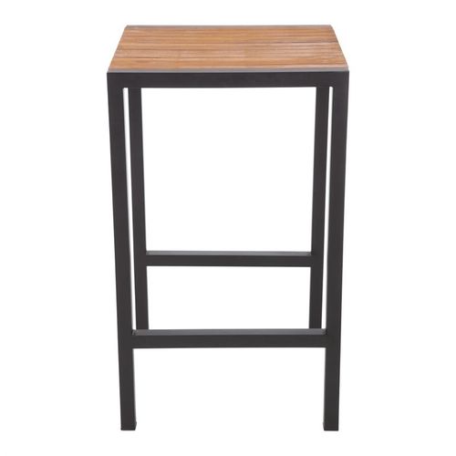 Table Mange-debout Carré En Acier Et Acacia - H1000 Mm -