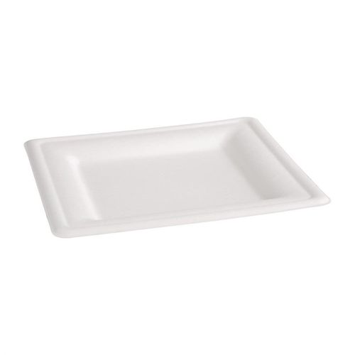 Assiettes Carrées En Bagasse - Lot De 50 -