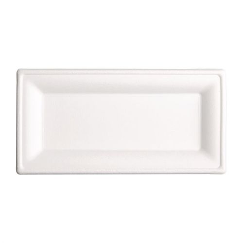 Assiettes Rectangulaires En Bagasse 258mm - Lot De 50 -