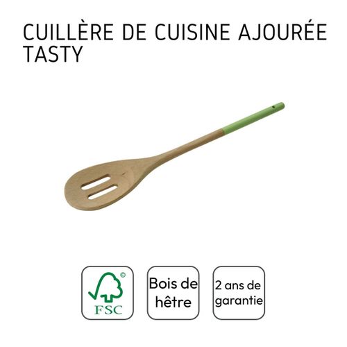 Cuillère De Cuisine En Bois Ajourée 30 X 5,5 Cm Tasty Green