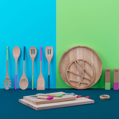 Cuillère De Cuisine En Bois Ajourée 30 X 5,5 Cm Tasty Green