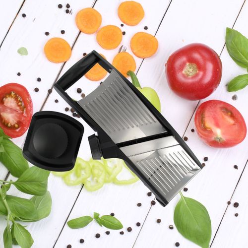 Mandoline Professionnelle Avec Protège Main En Acier Inoxydable