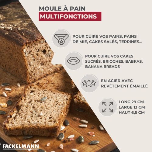Moule à Pain Et à Cake Émaillé 29 Cm Fackelmann
