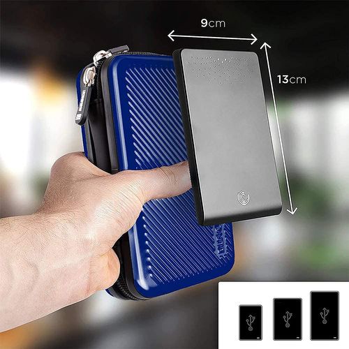 Hdc3 Be Etui De Protection Rigide Pour Disque Dur, Gps, Batterie Portable - Bleu - 11 X 16 Cm