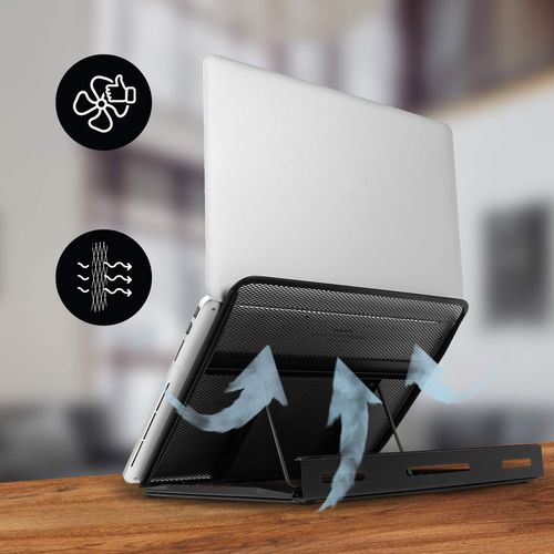 Dm074 Réhausseur D'écran En Acier - Noir - 9 Positions - Capacité De 10 Kg - Réhausseur Versatile