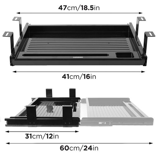 Dktsx2 Support Coulissant Pour Clavier Et Souris – Tiroir Sous La Table – Pinces En Acier