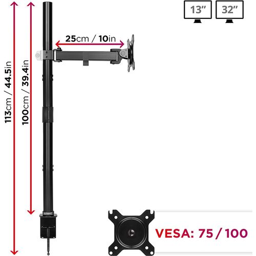 Dmt151x2 Bras Pour Moniteur D'ordinateur - Support D'écran PC Articulé Avec Potence 100 Cm