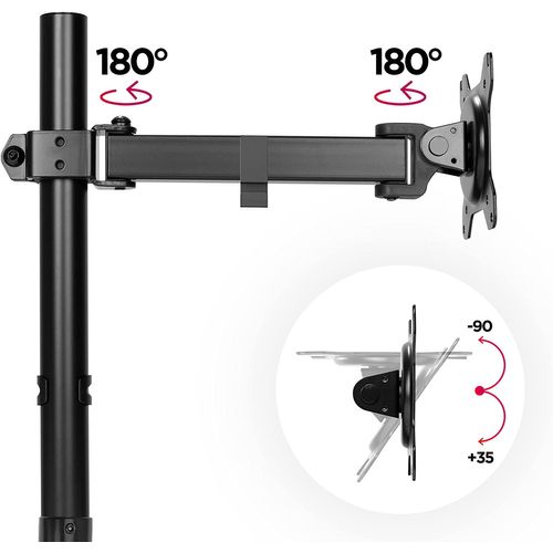 Dmt151x2 Bras Pour Moniteur D'ordinateur - Support D'écran PC Articulé Avec Potence 100 Cm