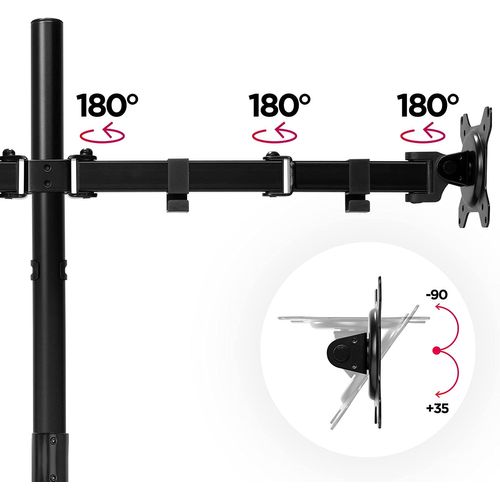 Dmt154 Bras Pour 4 Moniteurs D'ordinateur - Support D'écrans PC Articulé Avec Potence 100 Cm