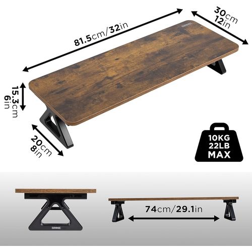 Support Pour Moniteur En Mdf 82 X 30cm Rehausseur D'écrans De 16cm Duronic Dm06-2 Ao