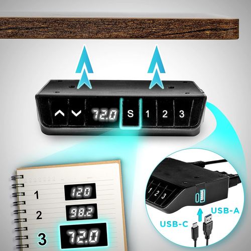 Structure De Bureau Assis-debout 72 à 118cm Supporte 70kg Plateau Vendu Séparément Duronic Tm51 Bk