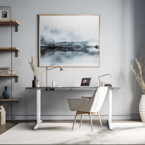 Structure De Bureau Assis-debout 72 à 118cm Supporte 70kg Plateau Vendu Séparément Duronic Tm51 We