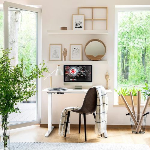 Structure De Bureau Assis-debout 72 à 118cm Supporte 70kg Plateau Vendu Séparément Duronic Tm51 We