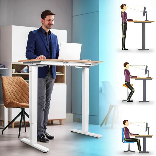 Structure De Bureau Assis-debout 72 à 120cm Supporte 80kg Plateau Vendu Séparément Duronic Tm61 We