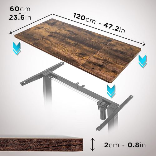 Plateau Pour Bureau Assis Debout De 120 X 60 X 2cm Duronic Tt120 Ao