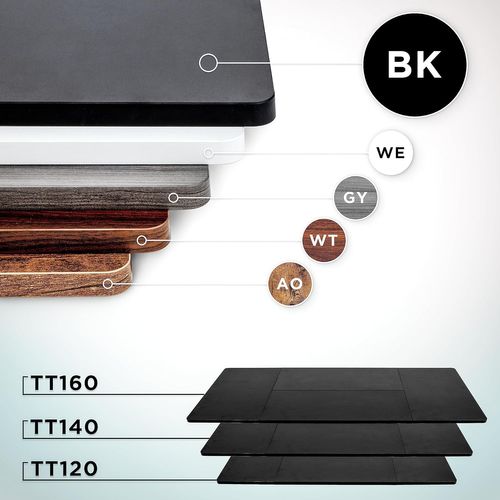 Plateau Pour Bureau Assis Debout De 140 X 60 X 2cm Duronic Tt140 Bk