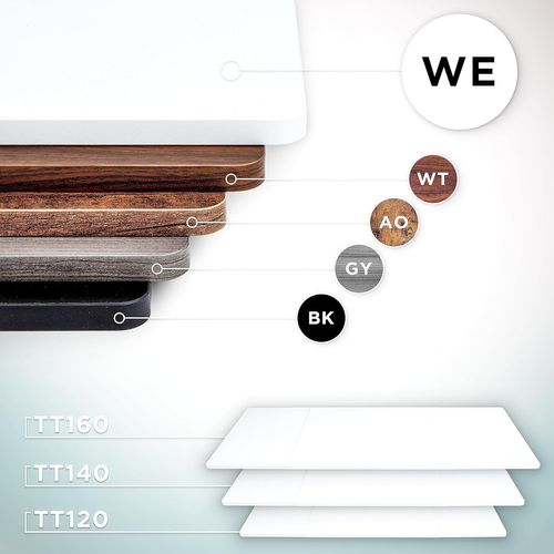 Plateau Pour Bureau Assis Debout De 160 X 60 X 2cm Duronic Tt160 We