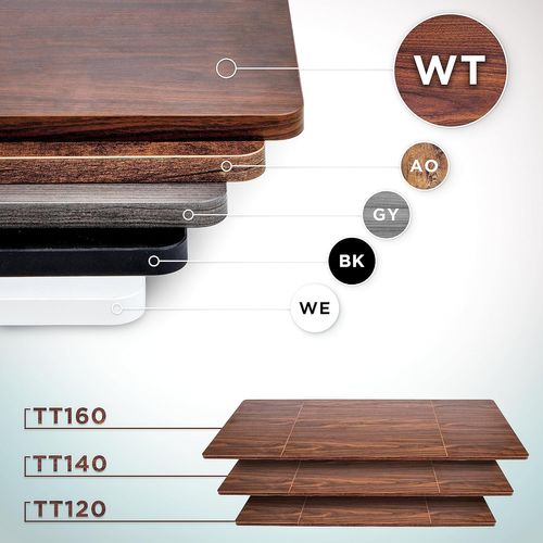 Plateau Pour Bureau Assis Debout De 160 X 60 X 2cm Duronic Tt160 Wt