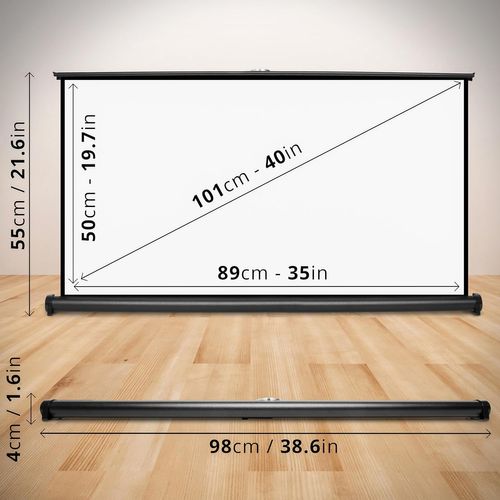 Dps40 16/9 Ecran De Projection Pour Bureau De 40 Pouces 101 Cm 89 X 50 Cm Toile De Projection