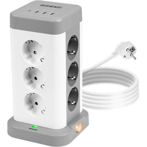 Tour Multiprise 12 Prises 3 Ports USB-a Et 1 Port USB-c Parasurtenseur Câble De 1,8m Duronic Et12c