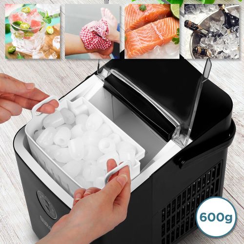 Machine à Glaçons Automatique De 120w 8 Cubes En 6 à 8 Minutes Réservoir De 1l - Icm12 Bk