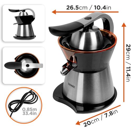 Presse-agrumes 300w 400ml Filtre Réglable Pour Pulpe Poignée En Alu Jus D'orange - Je304