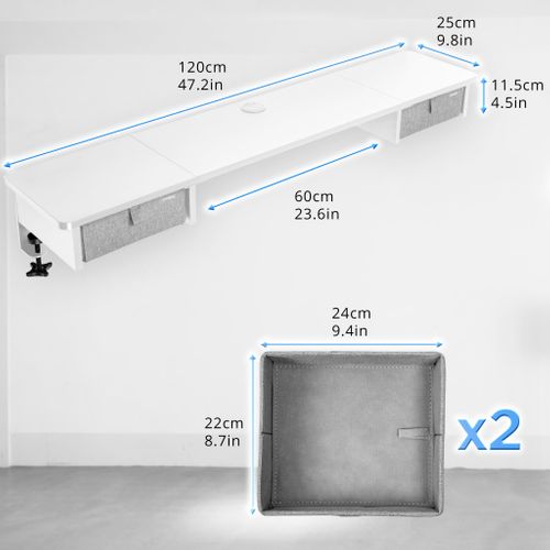 Dd2 We Planche De 120 Cm Avec 2 Tiroirs Pour Bureau