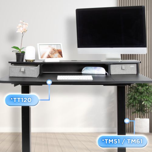 Dd2 Bk Planche De 120 Cm Avec 2 Tiroirs Pour Bureau