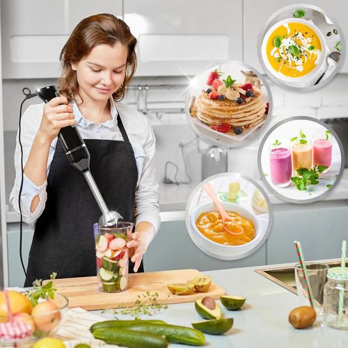 Mixeur Plongeant à Main 350w 2 Vitesses 2 Lames En Inox 2 Cruches De 600 Ml - Hb35c