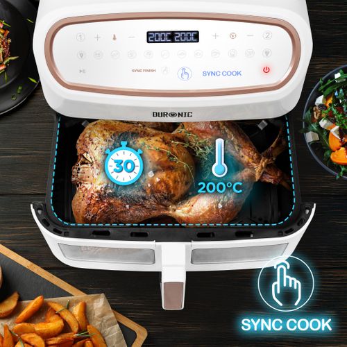 Friteuse à Air Avec 1 Tiroir De 10l Et 2 Tiroirs De 5l Cuisson Préréglés Sans Huile Duronic Af34 We